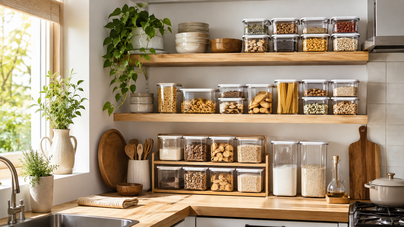 Cara merapikan dapur kecil dengan food storage