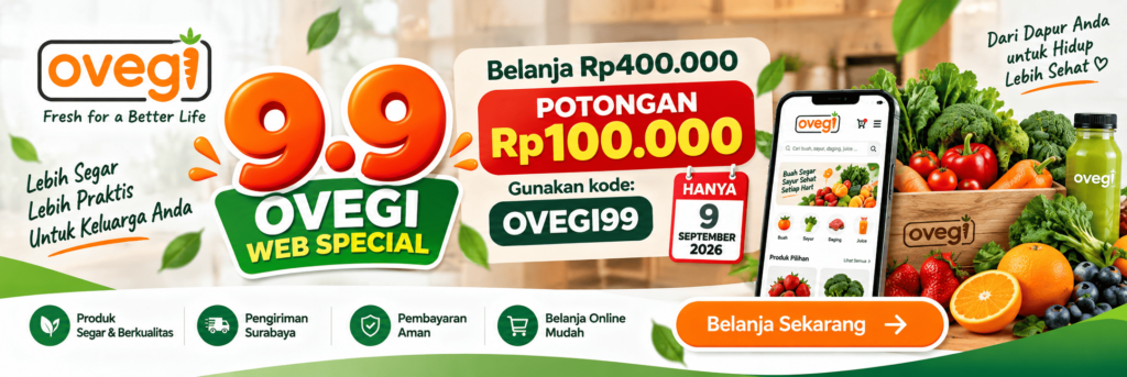Promo 9.9 OVEGI Web Special September 2026 potongan Rp100.000 untuk belanja Rp400.000