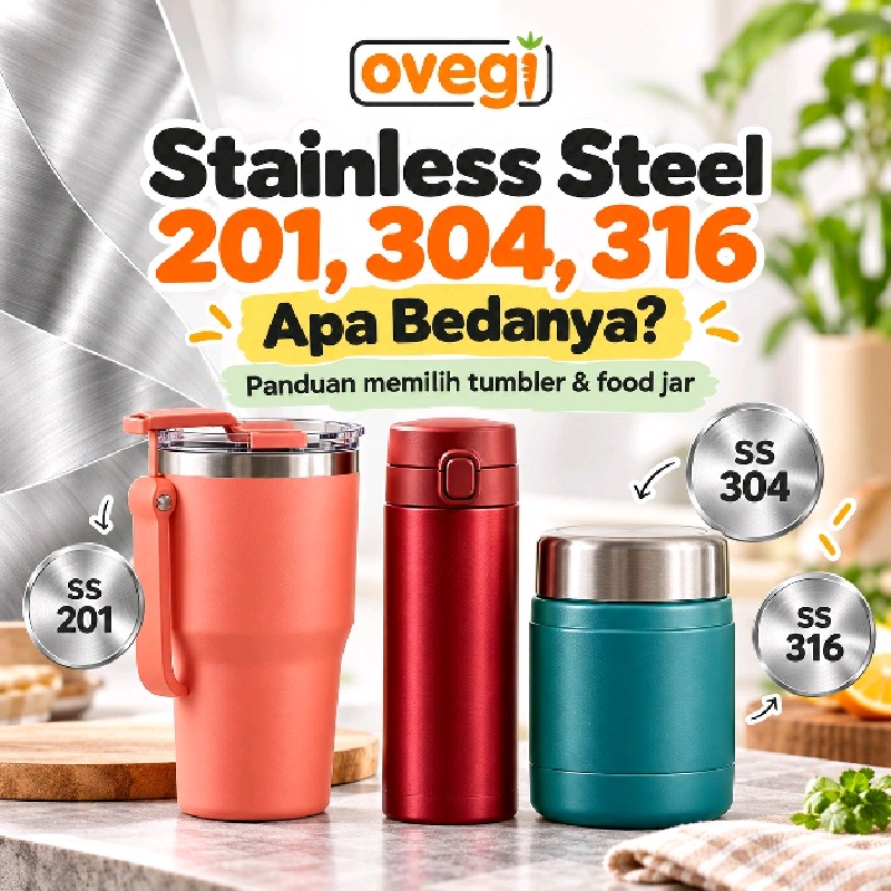 Perbedaan stainless steel 201 304 316 pada tumbler Moorlife